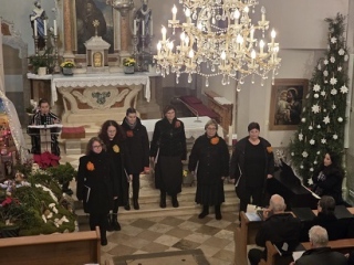 Pevski nastop ob odprtju razstave 31. likovne delavnice Zveze društev upokojencev Slovenije